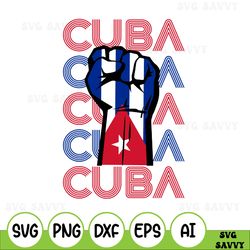 cuba flag and fist free patria cuban svg
