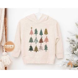 toddler christmas shirt - christmas trees kids christmas sweatshirt - holiday natural infant, toddler & youth tee 5464