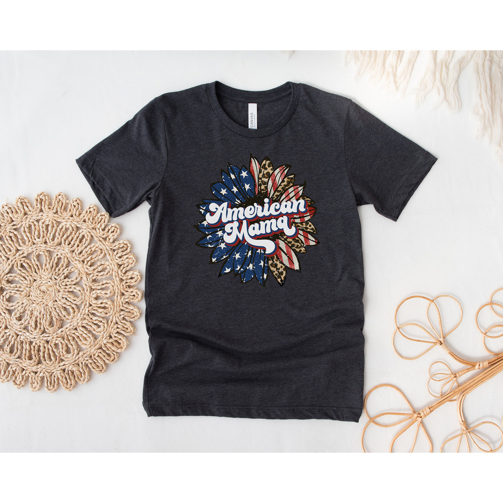 America Sunflower Mom Shirt, USA Flag Flower T Shirt, Gift For American Mama, 4th Of July Flag T-Shirt, Freedom TShirt, Independence Shirt - 3.jpg