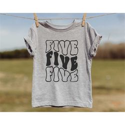5th birthday shirt boy - five five five toddler shirt - fifth birthday natural toddler & youth tee 5046-c