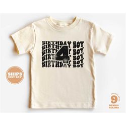 4th birthday shirt boy - 4 birthday boy toddler shirt - fourth birthday natural toddler & youth tee  5456-c