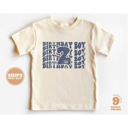2nd birthday shirt boy -two birthday boy toddler shirt - second birthday natural toddler & youth tee  5454-c
