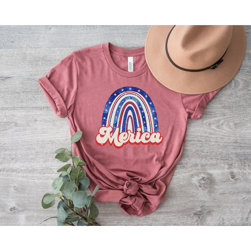 4th of July Rainbow Merica Shirt, Freedom Shirt, Fourth Of July Shirt, Independence Day Shirts, USA Patriotic Rainbow, Retro Merica Shirt - 1.jpg
