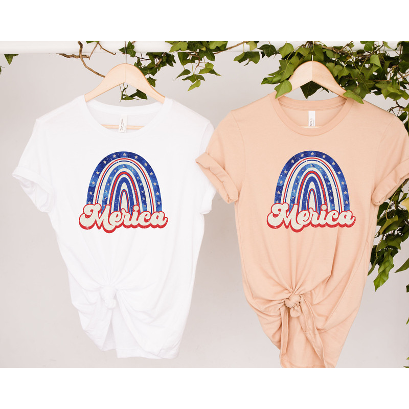 4th of July Rainbow Merica Shirt, Freedom Shirt, Fourth Of July Shirt, Independence Day Shirts, USA Patriotic Rainbow, Retro Merica Shirt - 2.jpg