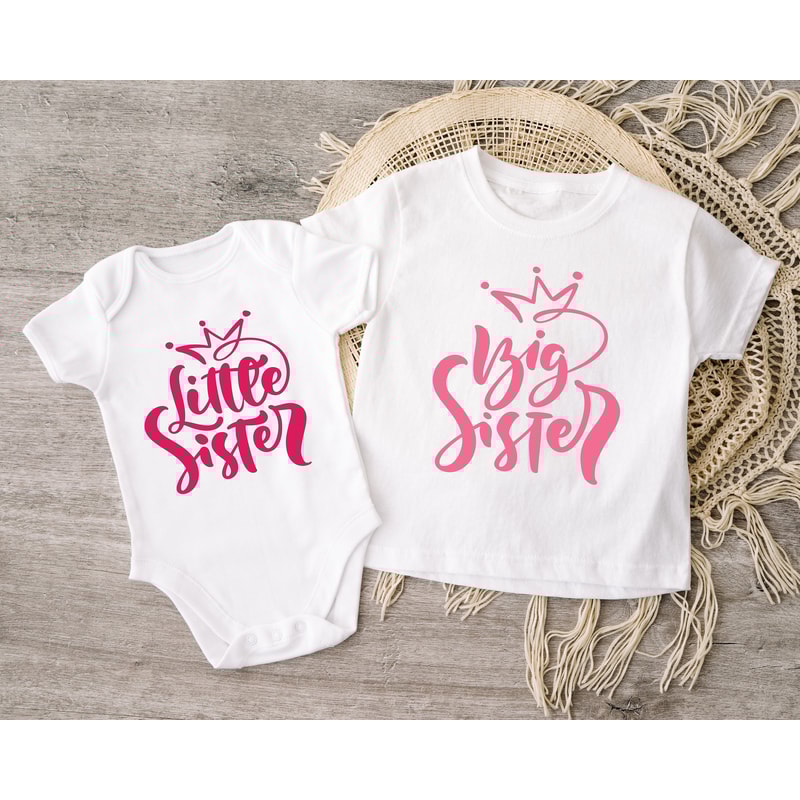 Big Sister Shirt, Little Sister Shirt, Pregnancy Announcement, Baby Announcement Shirt, Tee for Sister, Big Sis Kids Baby New Sister Gift - 1.jpg