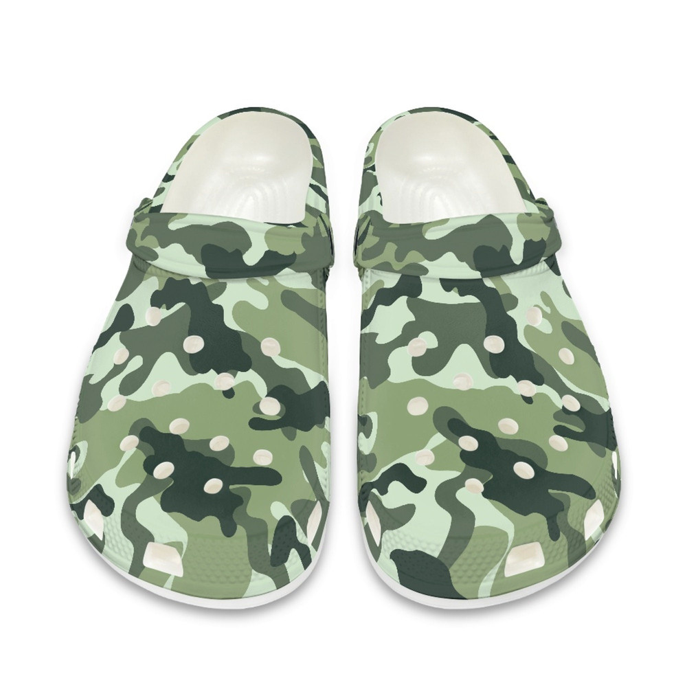 Camouflage Crocs Shoes , Black Blue Green Colorful Clog Shoes , Military Slippers , EU Size 36-48.jpg