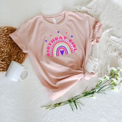 birthday rainbow shirt, birthday party group shirt, birthday girl party t-shirt, birthday shirt, happy birthday shirt, b
