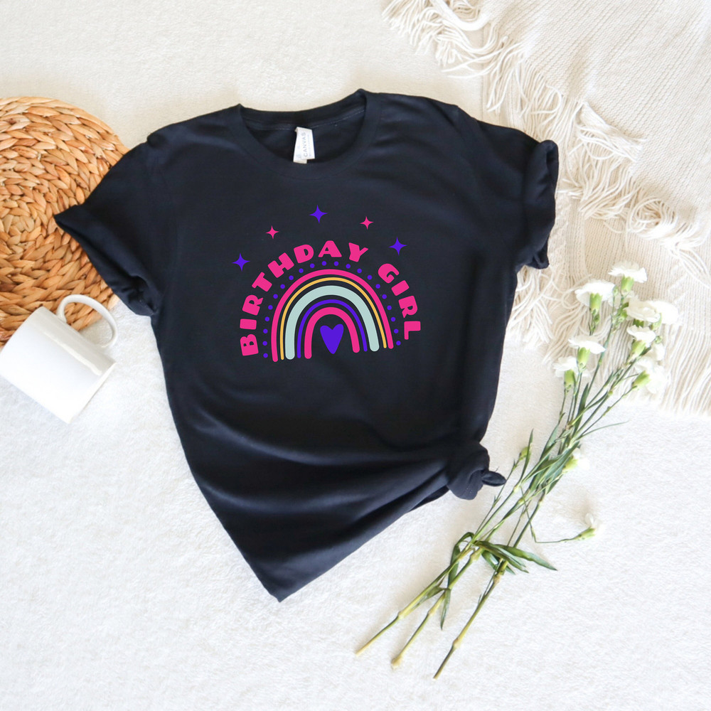 Birthday Rainbow Shirt, Birthday Party Group Shirt, Birthday Girl Party T-Shirt, Birthday Shirt, Happy Birthday Shirt, Birthday Girl Shirt - 3.jpg