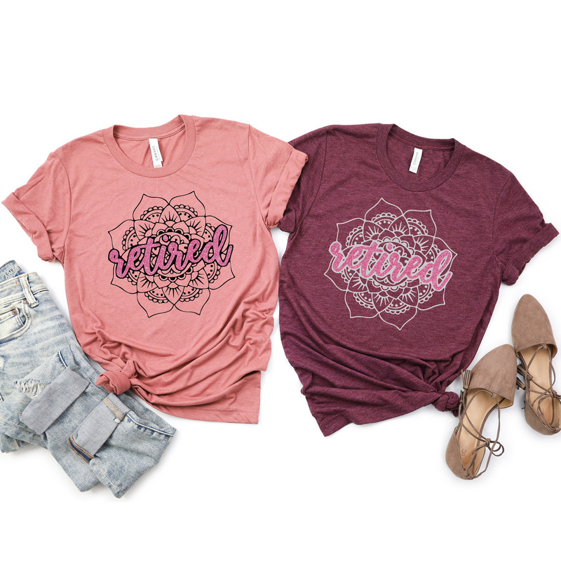 Boho Retired Shirt, Flower Retirement shirt, Retirement Gifts For Women, Retired Party Tee, Gift for Women, Granny Grannie Grandma Gift - 1.jpg