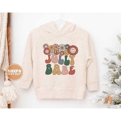 toddler christmas shirt - jolly babe kids christmas sweatshirt - holiday natural infant, toddler & youth tee 5443