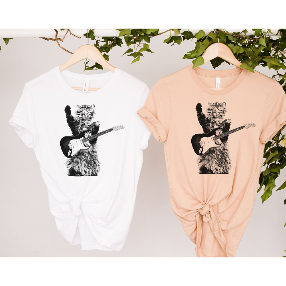 Cat playing guitar shirt Unisex cat playing guitar tshirt music tee Unisex graphic t shirts - 3.jpg