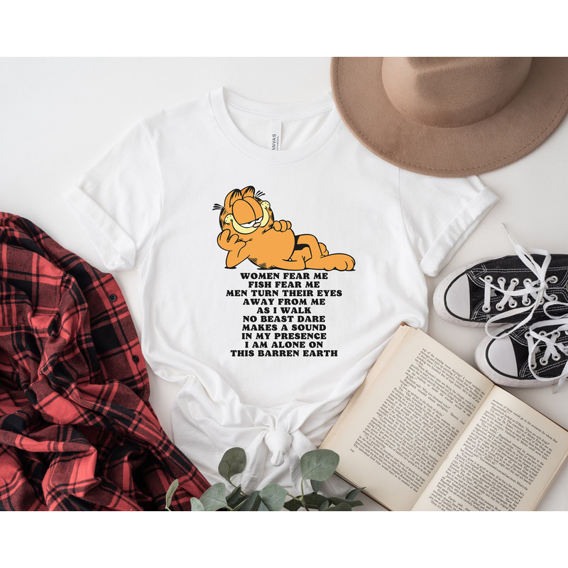 Garfield Cowboy Shirt, Women Fear Me, Fish Fear Me, Funny Shirt, Sarcactic Shirt, Funny Meme Shirt, Barren Earth, Howdy Western Fishing tee - 2.jpg
