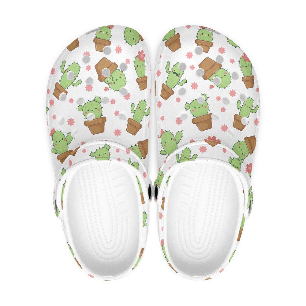 Cactus Crocs Shoes, Cactus Slippers, Cute Women's Sandals, Green Plant Shoes.jpg