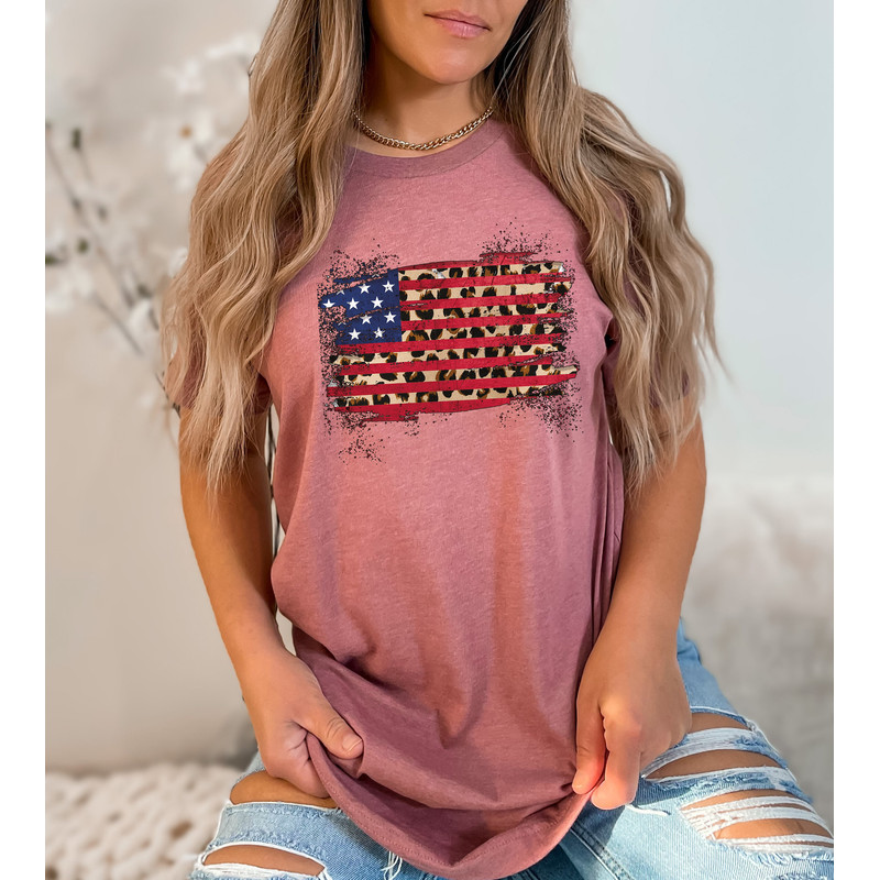 Leopard American Flag Shirt, Distressed USA Flag Shirt, America Flag tee, Patriotic Gift, Fourth of July Shirt, America 4th of July tee, - 2.jpg