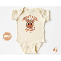 christmas baby onesie - mommy's little reindeer christmas bodysuit - retro holiday natural onesie 5439