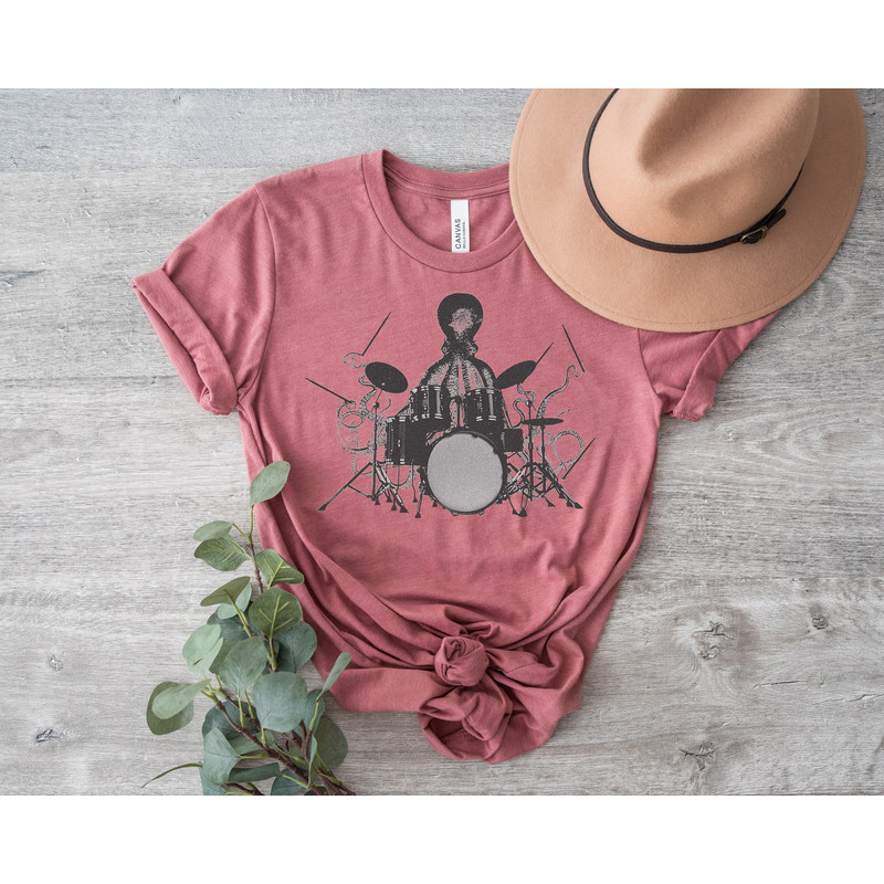 Octopus Playing Drums T-Shirt, Funny Drummer Shirt Gift, Drumming Shirt Octopus Drummer Tee, Drum Shirts Music Shirt Musician Tshirt - 3.jpg