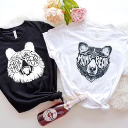 papa mama bear shirt, mr mrs shirts, couple matching set, couple shirts, papa bear tees, mama bear shirt, baby shower gi