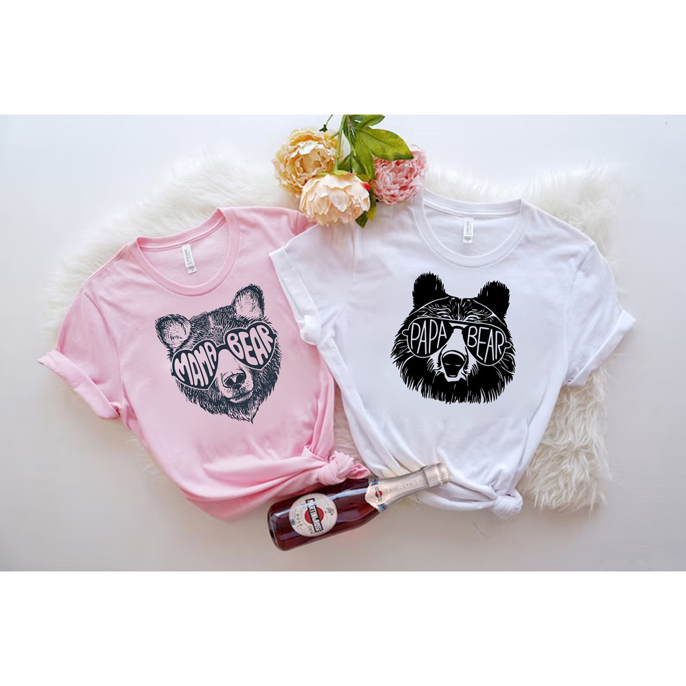 Papa Mama Bear Shirt, Pregnancy Announcement Tee, Couple Matching Set, Couple Shirts, Papa Bear tees, Mama Bear Shirt, Baby Shower Gift, - 1.jpg