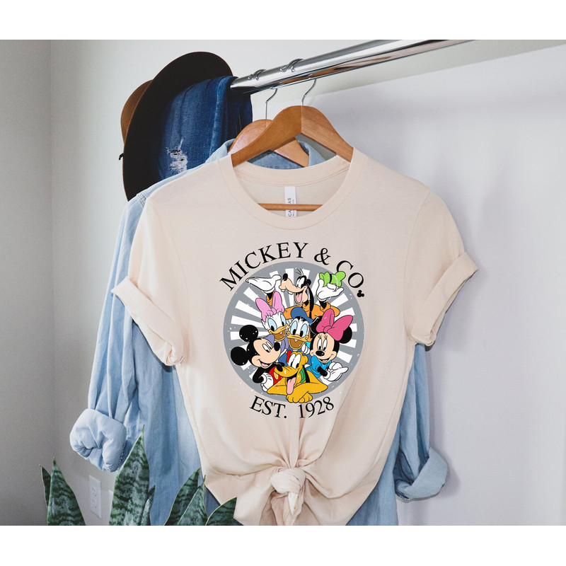Retro Mickey And Friends Disneyworld Est 1928 T-shirt, Disneyworld Shirt, 2023 Family Vacation Tee, Magic Kingdom, Minnie Donald Pluto Shirt - 1.jpg