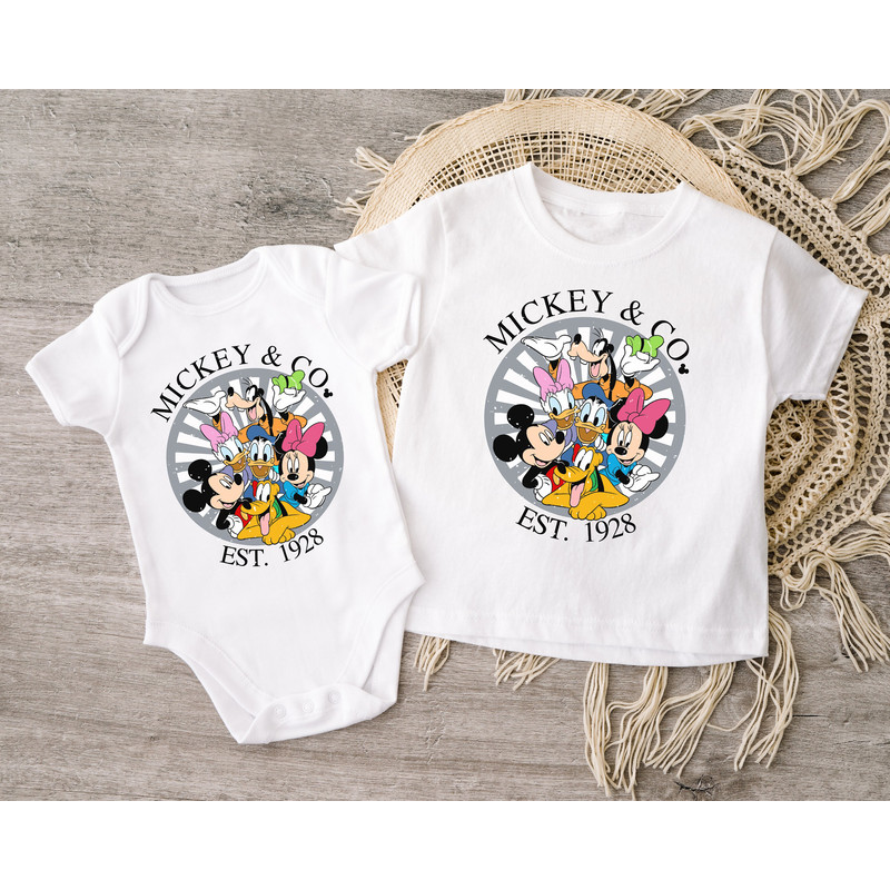 Retro Mickey And Friends Disneyworld Est 1928 T-shirt, Disneyworld Shirt, 2023 Family Vacation Tee, Magic Kingdom, Minnie Donald Pluto Shirt - 3.jpg