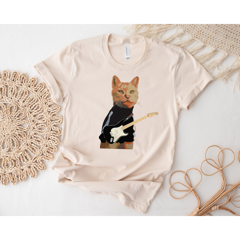 Rockstar Cat Shirt Funny Animal T-shirt Meow Guitarist Tshirts Retro Rock Metal Short Sleeve Guitar Lover Tee Gift Idea Rocker Cat - 3.jpg
