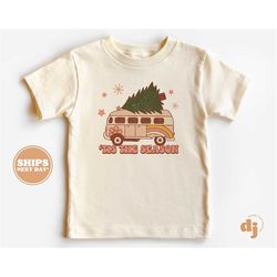 toddler christmas shirt - tis the season flower van kids christmas shirt - holiday natural infant, toddler & youth tee 5