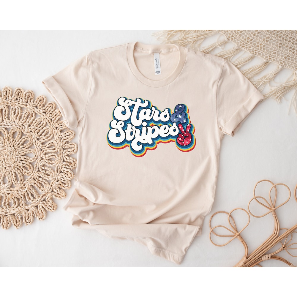 Stars and Stripes Shirt, Retro American Flag, 4th of July Shirts, Patriotic Shirt, American Flag Shirt, Merica, Independence Day Gift - 1.jpg