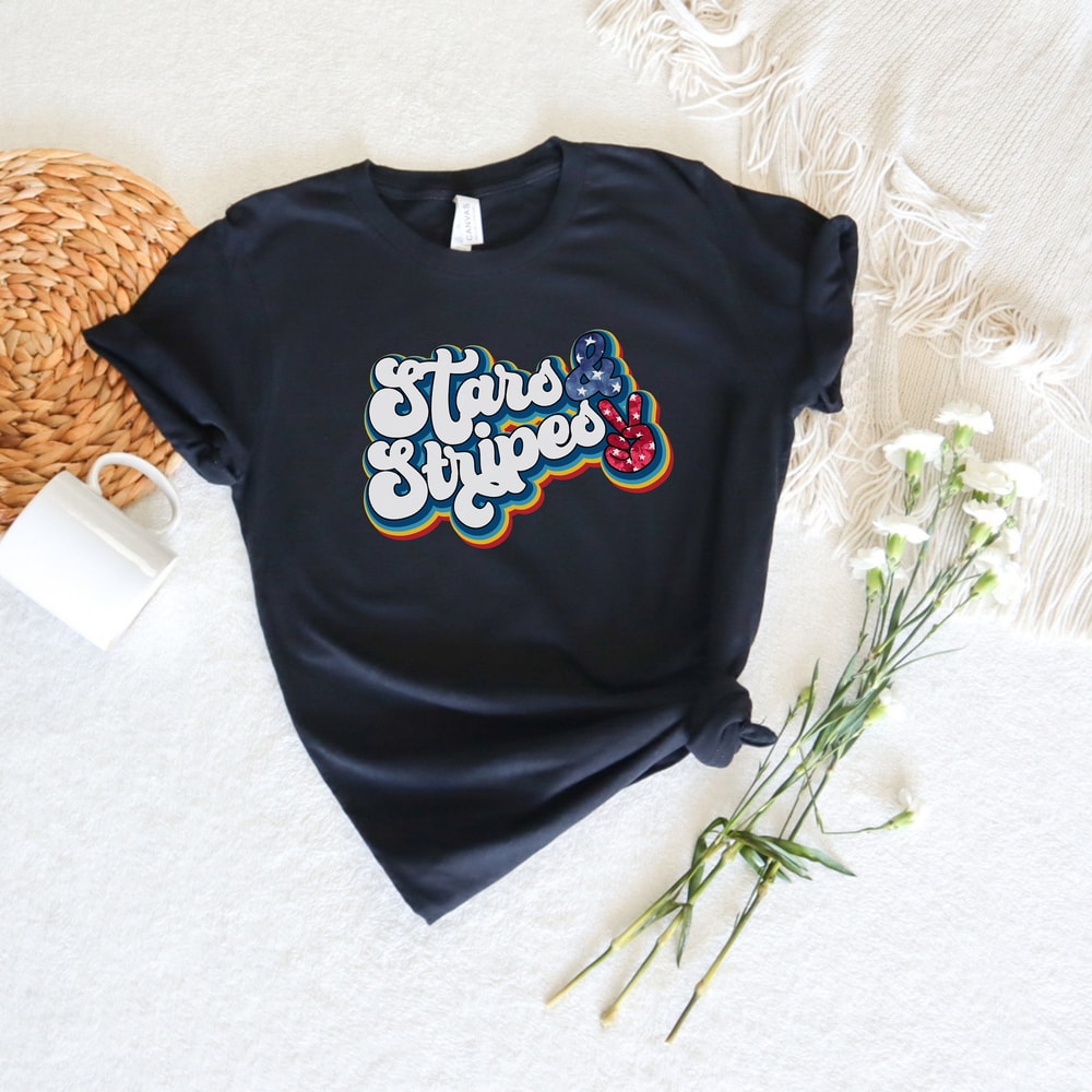 Stars and Stripes Shirt, Retro American Flag, 4th of July Shirts, Patriotic Shirt, American Flag Shirt, Merica, Independence Day Gift - 2.jpg