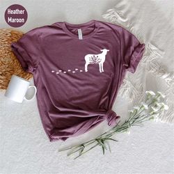 floral sheep shirt, floral sheep tee, floral sheep t-shirt, animal lover tee, sheep shirt, sheep lover gift, animals tee