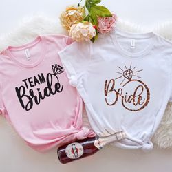 team bride shirts, bride shirt, bride squad t-shirts, hen party t-shirts, bachelorette party t-shirts, bridal party t-sh