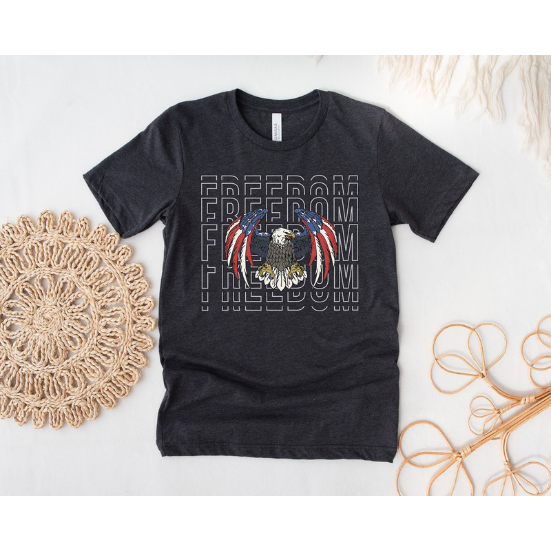 USA Eagle Flag Distressed Design T Shirt, American Patriotic Tee, 4th Of July Graphic T-Shirt, Eagle Freedom Shirt, Independence Day Gift - 1.jpg