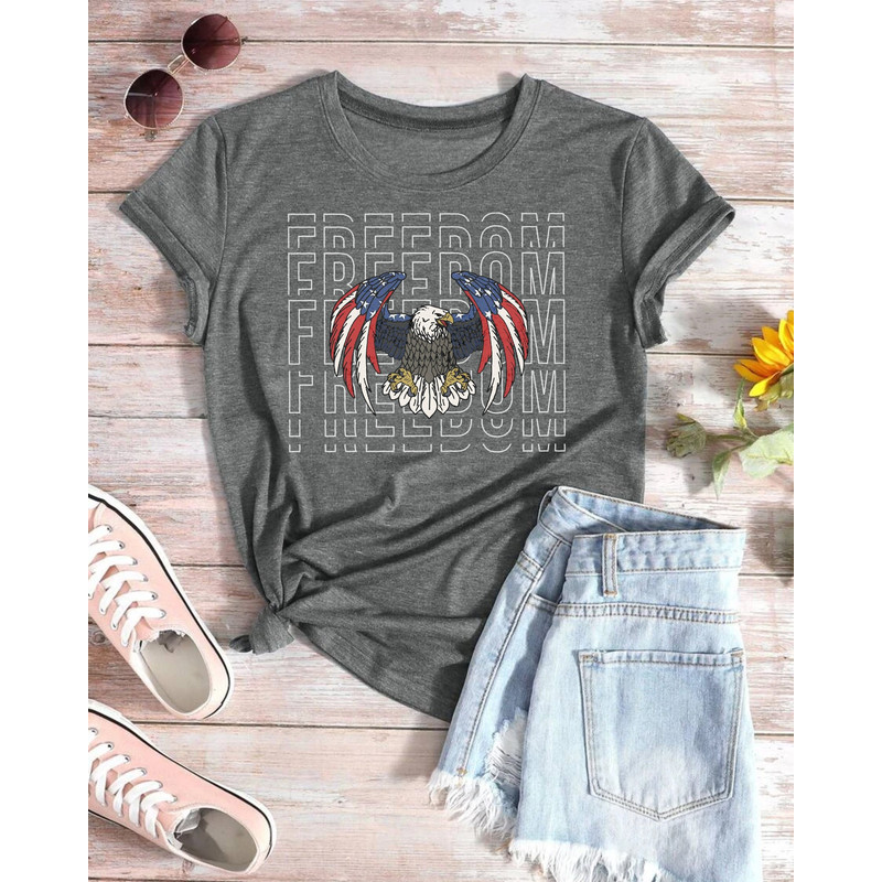 USA Eagle Flag Distressed Design T Shirt, American Patriotic Tee, 4th Of July Graphic T-Shirt, Eagle Freedom Shirt, Independence Day Gift - 2.jpg