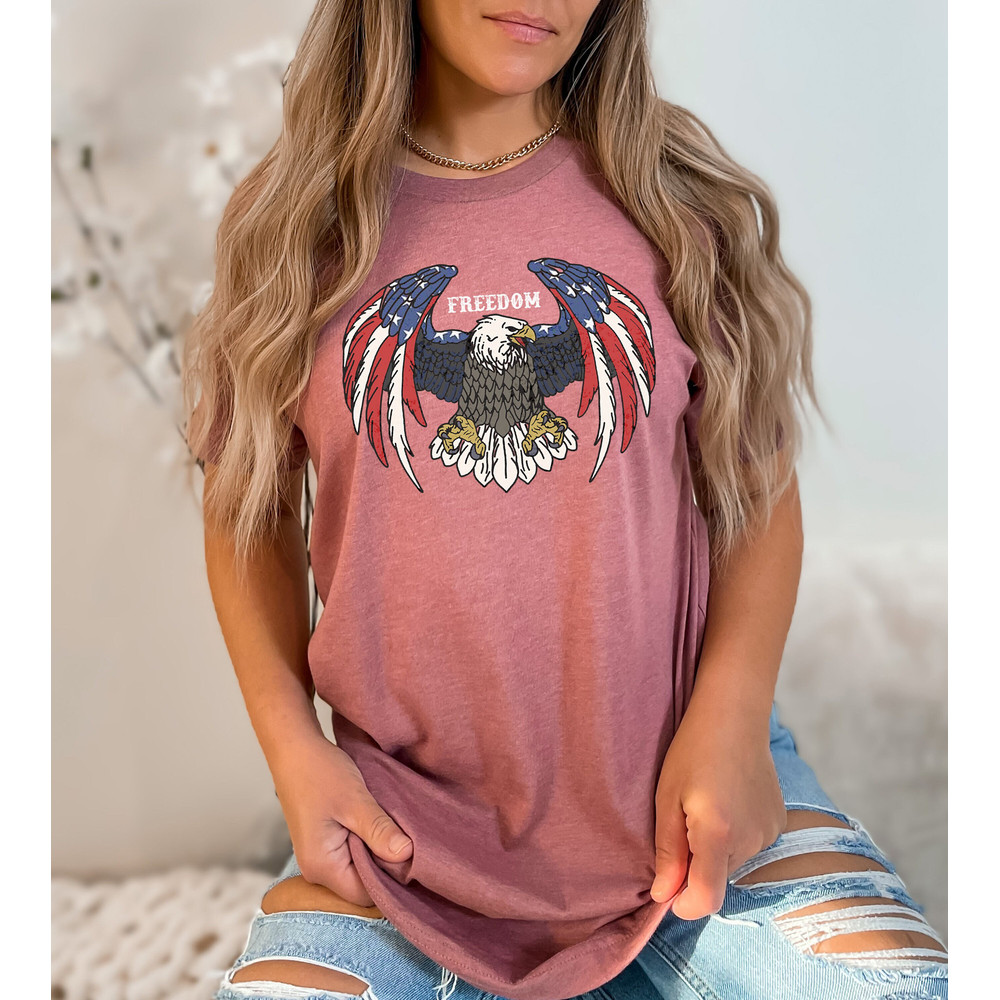 USA Eagle Shirt, Patriotic Freedom Shirt, 4th of July Shirt, American Flag tee - 1.jpg