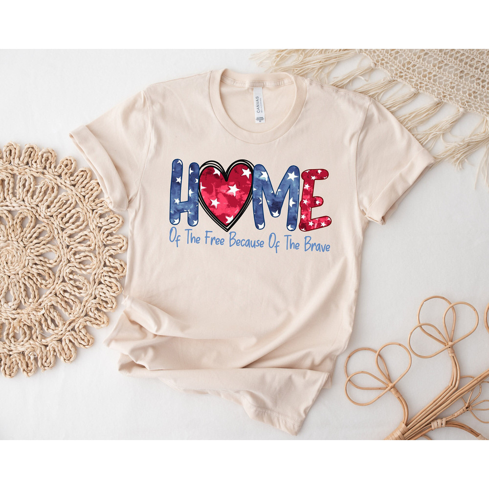 USA Shirt, Land of the Free Because of the Brave Tshirt, Patriotic Shirt Fourth of July Shirt, America Shirt 4th of July, Memorial Day Shirt - 1.jpg