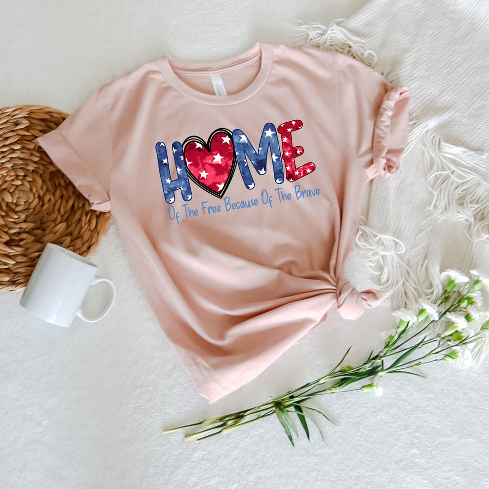 USA Shirt, Land of the Free Because of the Brave Tshirt, Patriotic Shirt Fourth of July Shirt, America Shirt 4th of July, Memorial Day Shirt - 2.jpg