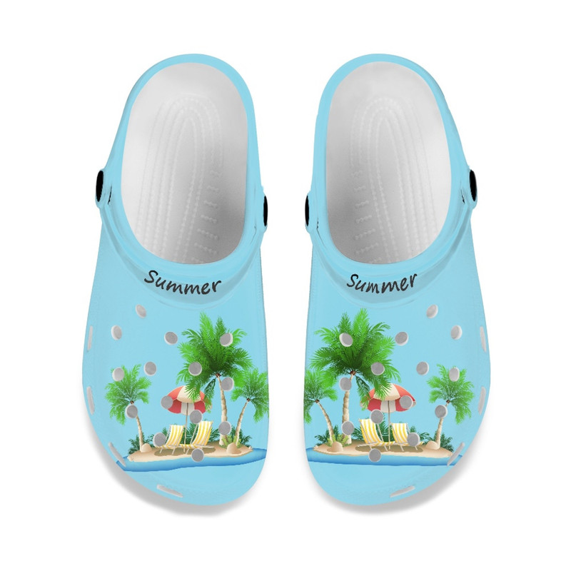 Custom Summer Themed Crocs Shoes, Funny Slippers, Personalized Summer Crocs Shoes, Beach Shoes, Summer Outdoor Shoes.jpg