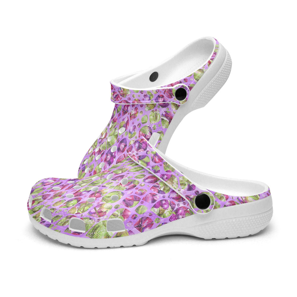 Unisex CrocClogs Summer French Monet Style Purple Flowers Parisian Chic Groovy Vibes Chic Peace Hippie cool.jpg
