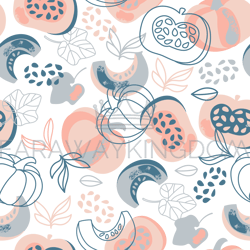 pumpkin cloth hand drawn seamless pattern vector illustration