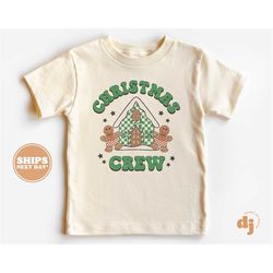 toddler christmas shirt - christmas crew kids christmas shirt - holiday natural infant, toddler & youth tee 5380