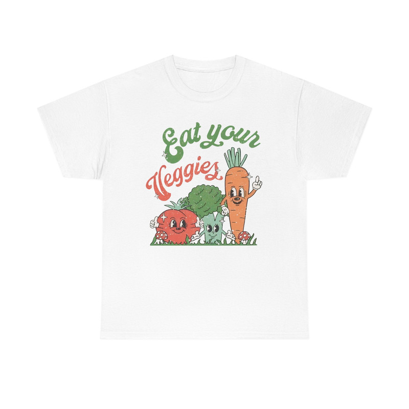 Eat Your Veggies Shirt -graphic tees,vegan gift,vegan gifts for her,eat your veggies retro graphic,vegan shirt,eat your veggies fabric - 3.jpg