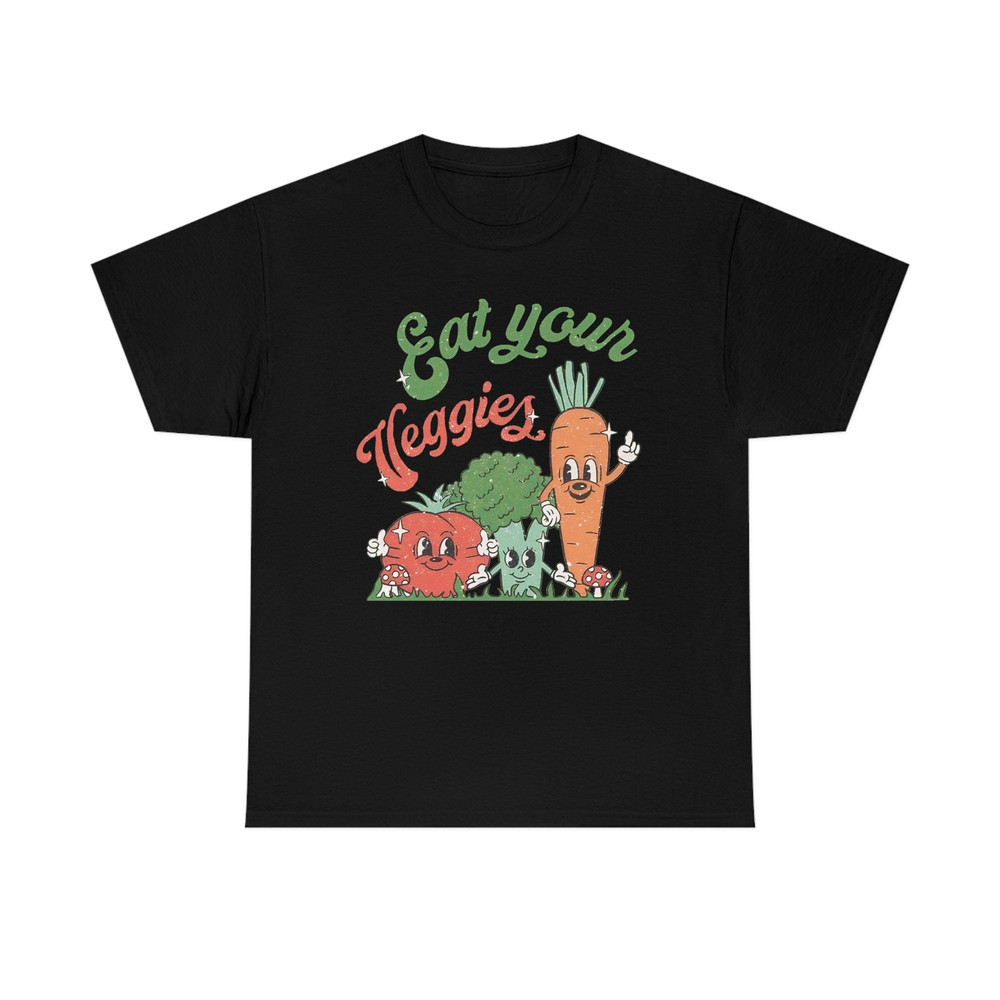 Eat Your Veggies Shirt -graphic tees,vegan gift,vegan gifts for her,eat your veggies retro graphic,vegan shirt,eat your veggies fabric - 4.jpg