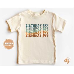 birthday boy toddler shirt - wavy letters boys birthday shirt - birthday boy natural infant, toddler & youth tee  5370