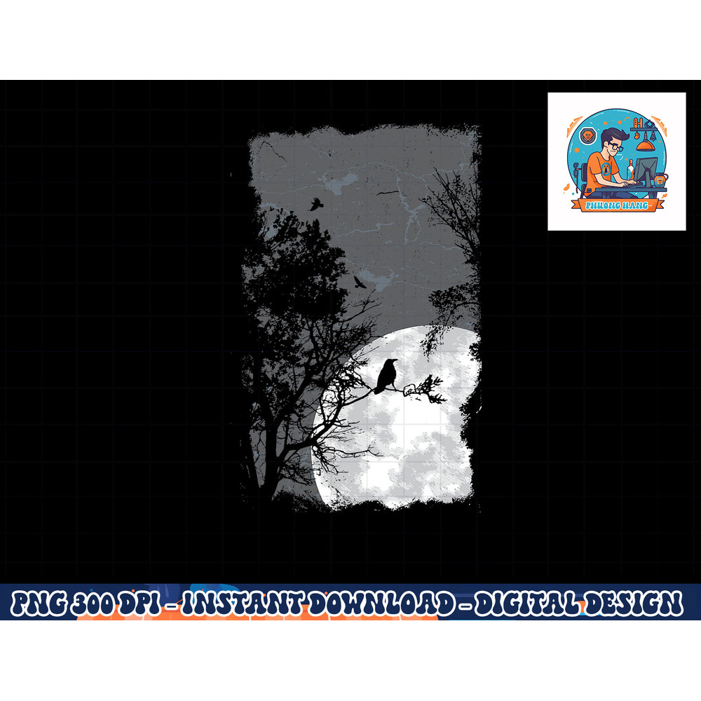 Full Moon Crow Gloomy Forest Costume Awesome Halloween Gift png, sublimation copy.jpg