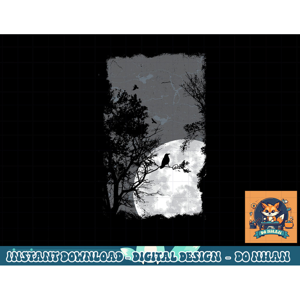 Full Moon Crow Gloomy Forest Costume Awesome Halloween Gift png, sublimation copy.jpg