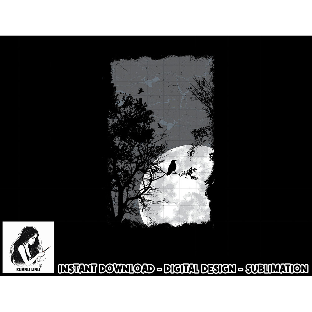 Full Moon Crow Gloomy Forest Costume Awesome Halloween Gift png, sublimation copy.jpg