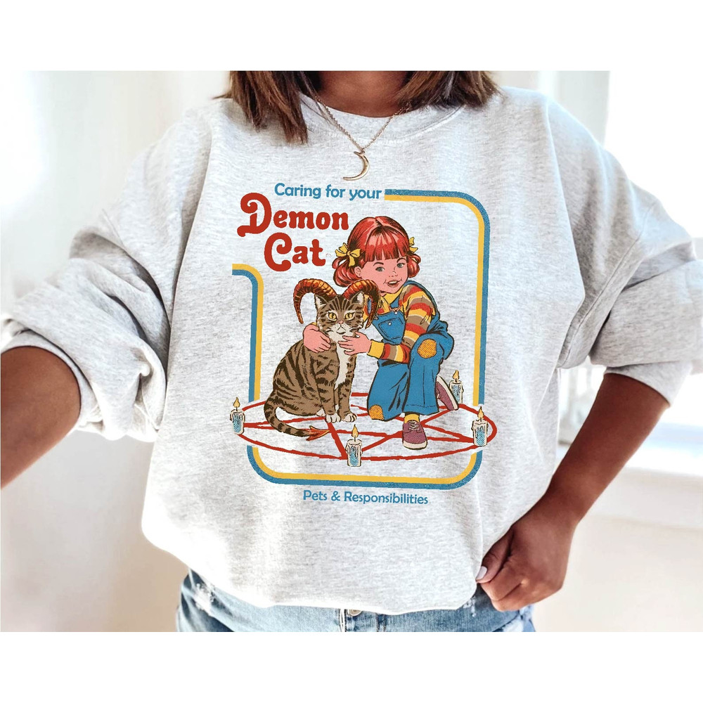 Caring For Your Demon Cat Shirt -vintage t shirt,vintage crewneck,retro shirt,retro tshirt,aesthetic shirt,cat shirt,cat sweatshirt,cat tee - 2.jpg