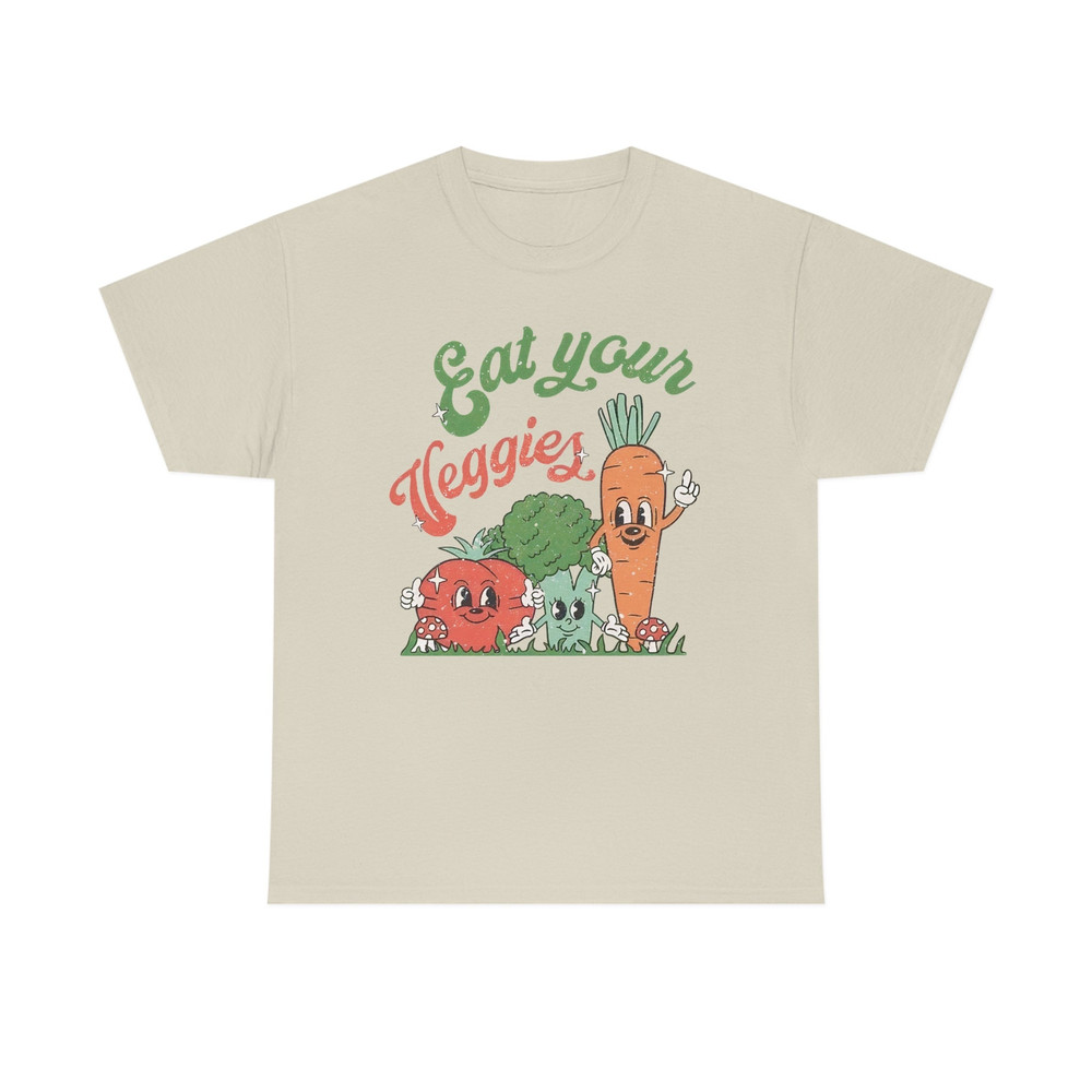 Eat Your Veggies Shirt -graphic tees,vegan gift,vegan gifts for her,eat your veggies retro graphic,vegan shirt,eat your veggies fabric - 5.jpg
