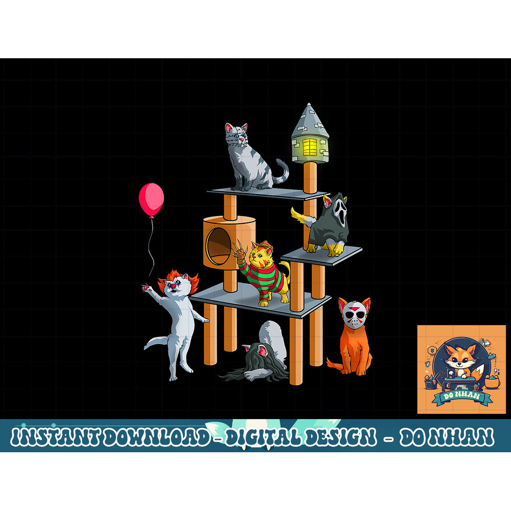 Funny Cat Horror Movies Cute Halloween for Cat Kitty Lovers png, sublimation copy.jpg