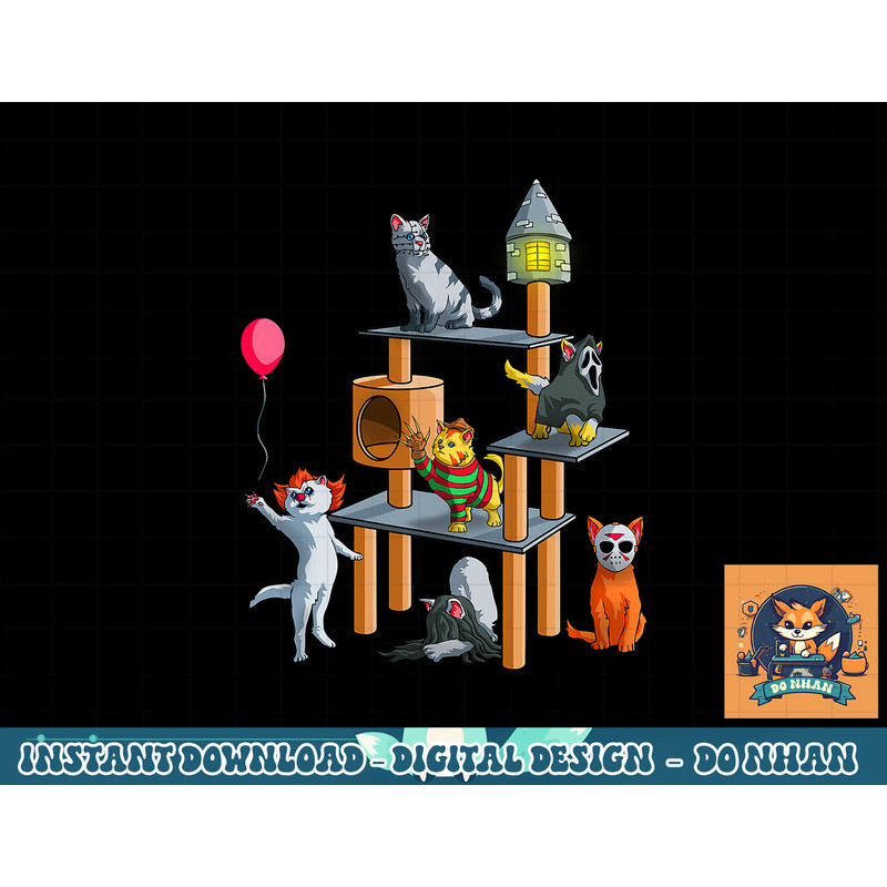 Funny Cat Horror Movies Cute Halloween for Cat Kitty Lovers png, sublimation copy.jpg