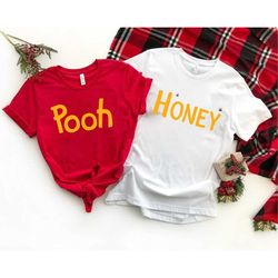 pooh couple shirt, pooh honey shirt, matching winnie the pooh shirt, disney couple shirt, disney wedding shirt, honeymoo
